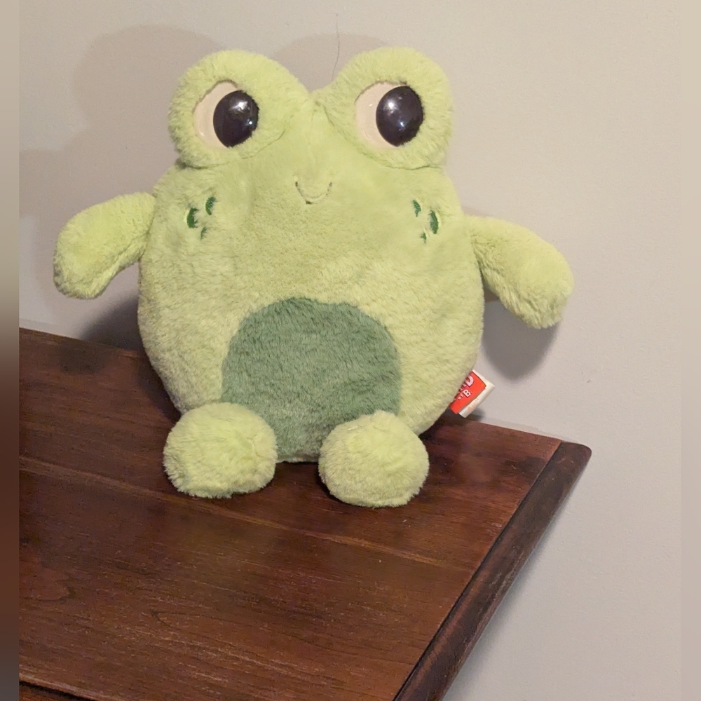 Land Of B. Green Frog Plush Toy . Fluffy Doos. 12 Inches.